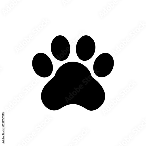 Single teddy bear paw print icon silhouette vector illustration design on white background.