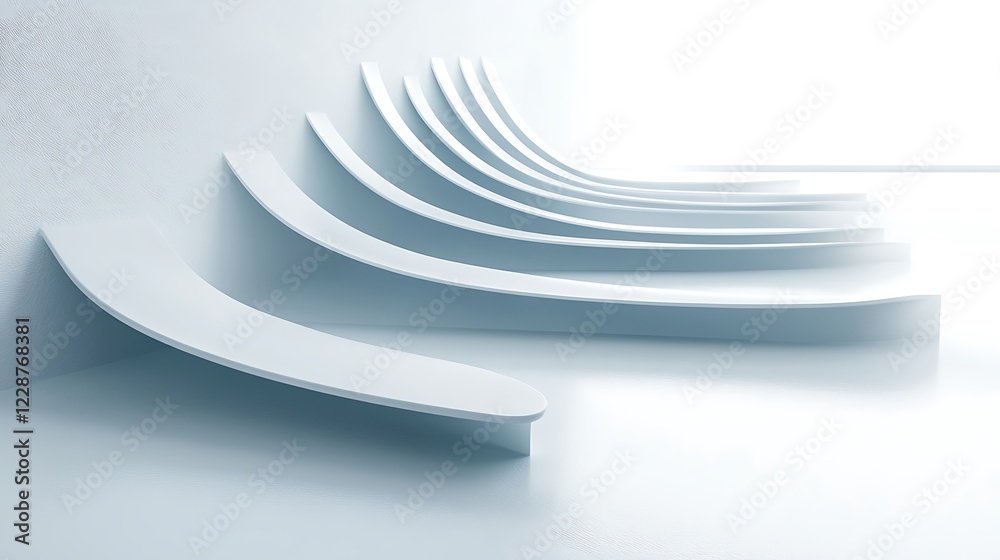 Fototapeta premium Abstract White Curved Architectural Design Elements