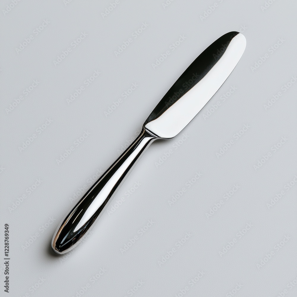 Shiny butter knife on white background Shiny butter knife on white background