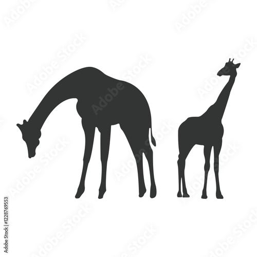 Photography Giraffe silhouette vector illustration art design