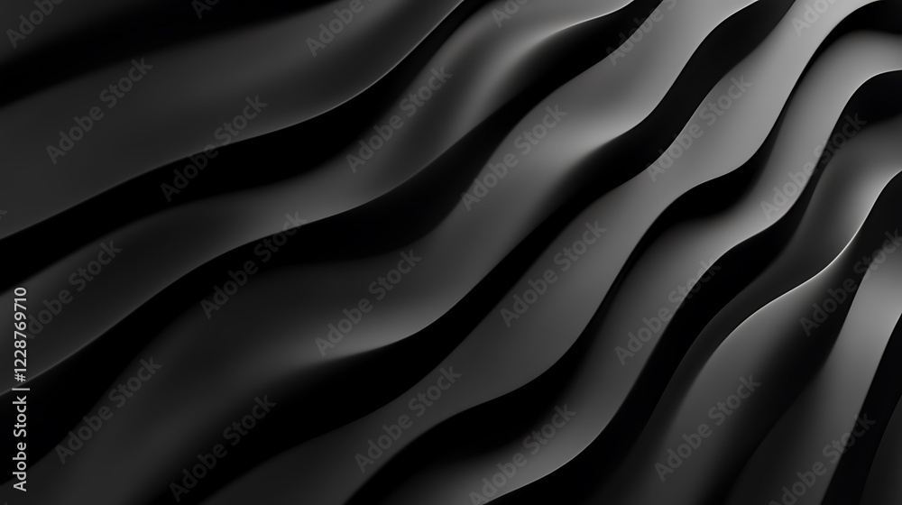 Obraz premium Abstract Dark Grey Wavy Lines Background