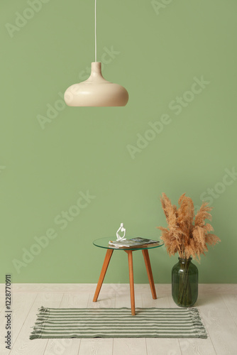 Hanging lamp, pampas grass ...