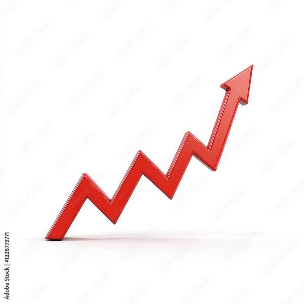 A bold red arrow illustrating upward growth, representing success, progress, or positive trends in various contexts like business or finance. A bold red arrow illustrating upward growth, representing success, progress, or positive trends in various contexts like business or finance.