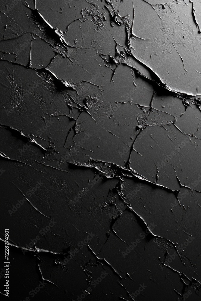Obraz premium Cracked Black and White Wall