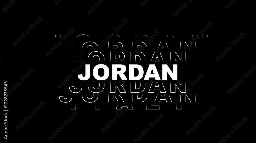 Jordan country name on word motion background. Jordan country name on word motion background.