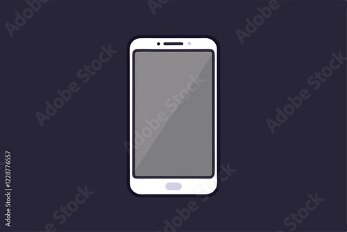 Smart phone with black screen isolated on white background