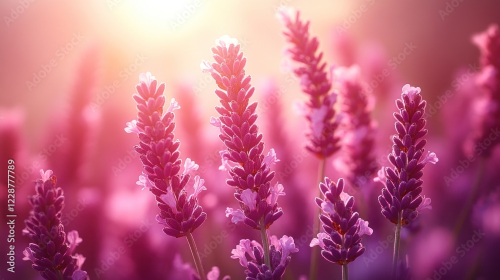 Sunset Lavender Field Bloom, Provence, France Sunset Lavender Field Bloom, Provence, France