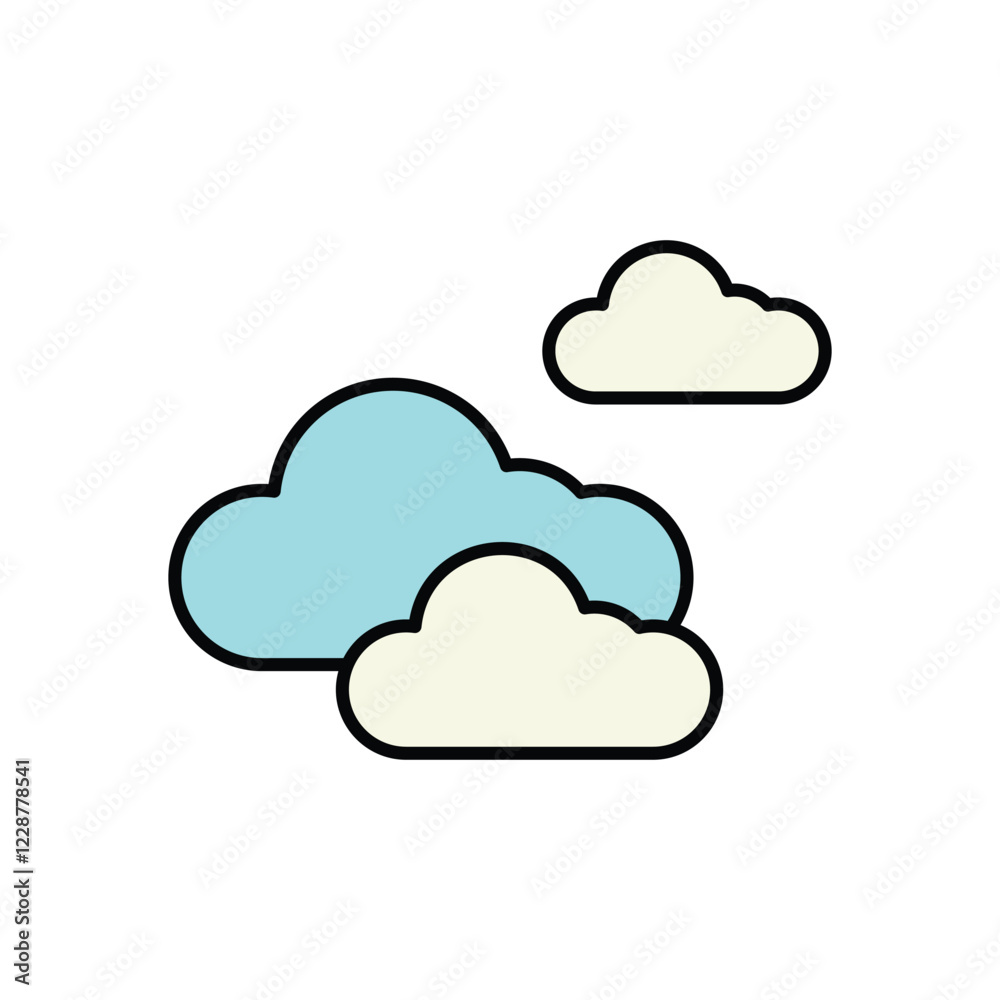 Cloud icon isolated on a white background. Vector illustration. Cloud icon isolated on a white background. Vector illustration.