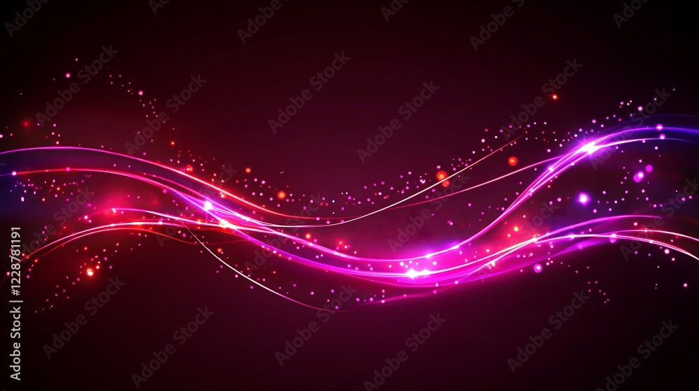 Fototapeta premium Abstract Pink and Purple Glowing Wave Abstract Background