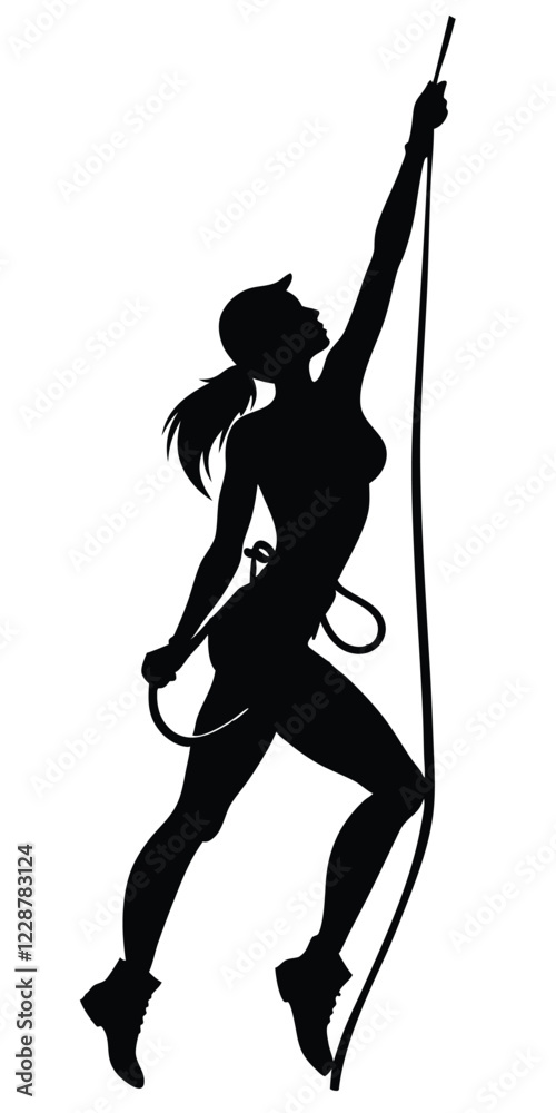custom made wallpaper toronto digitalGirl climber climbs the cliff black and white silhouette