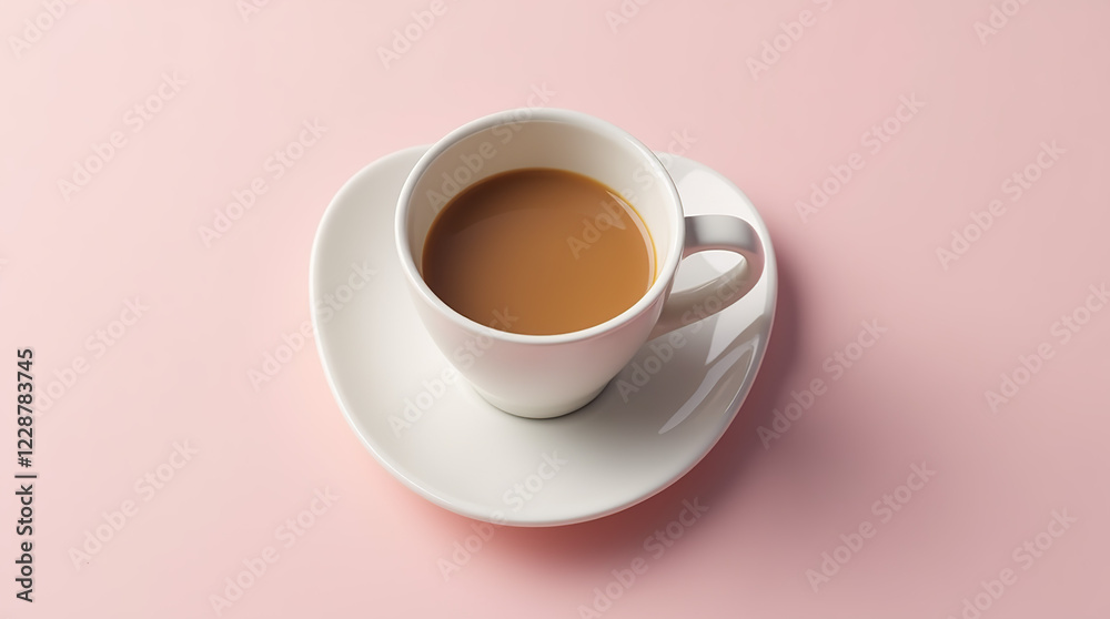 Coffee cup placed on a heart-shaped saucer. Coffee cup placed on a heart-shaped saucer.