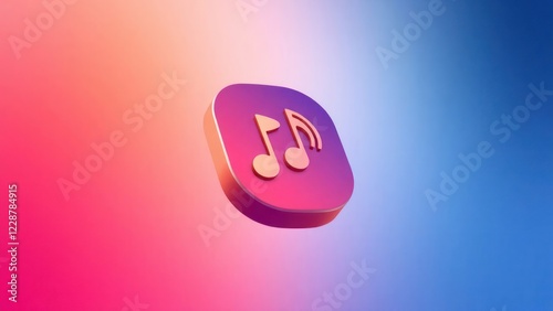 music app icon set against. icon represents a digital music platform, inviting users to explore and enjoy their favorite tunes.