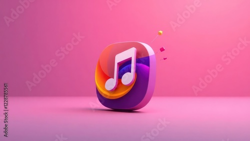 music app icon set against. icon represents a digital music platform, inviting users to explore and enjoy their favorite tunes.