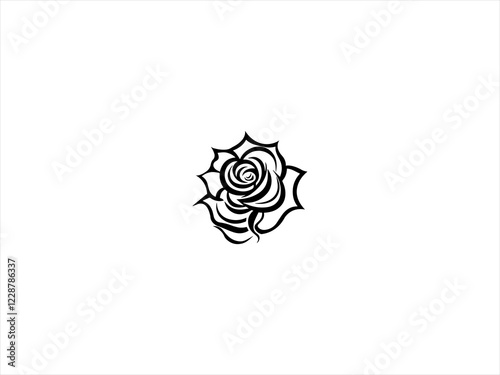 Line art rose design