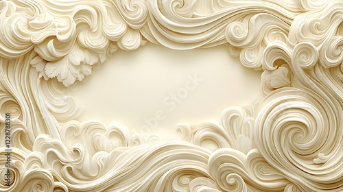 Wallpaper Mural Elegant Cream Swirl Frame Design Artwork Torontodigital.ca