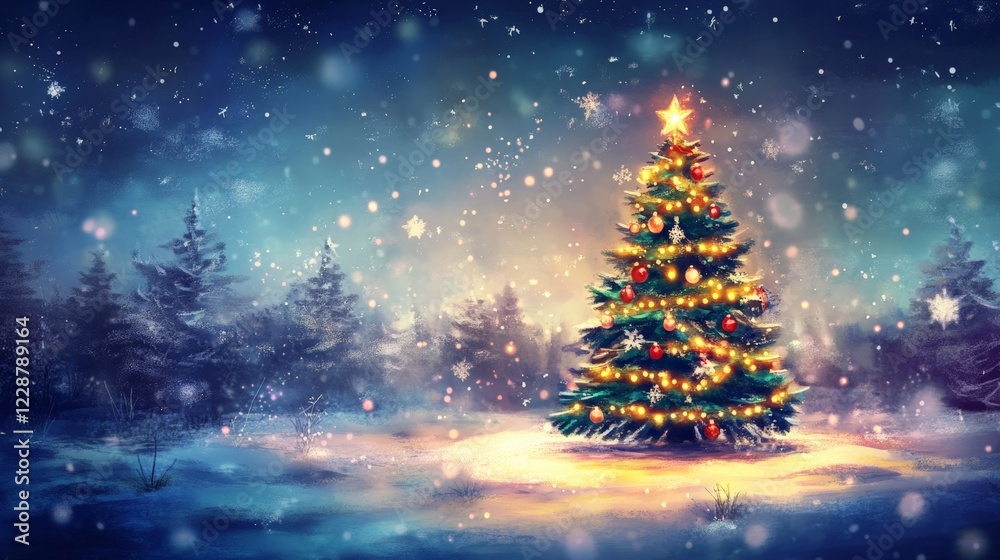 Christmas bokeh image in night background. Christmas bokeh image in night background.