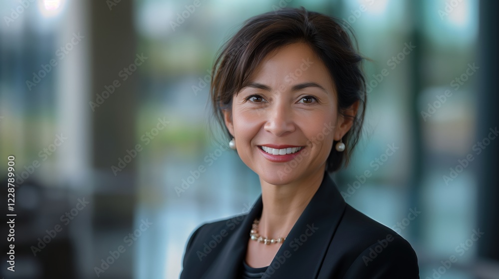Portrait of a smiling Hispanic businesswoman with a confident and professional expression Portrait of a smiling Hispanic businesswoman with a confident and professional expression