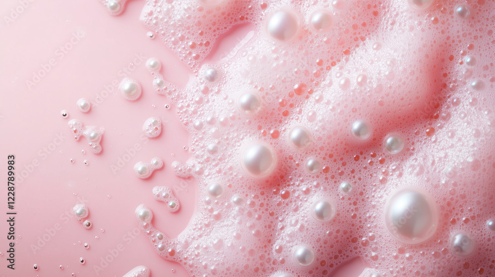 Luxurious Pearl Powder Extract for Skincare on Minimalist Background, Generative AI