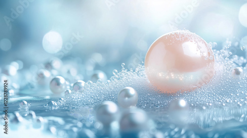 Radiance-Boosting Pearl Powder Extract for Beauty Products, Generative AI photo