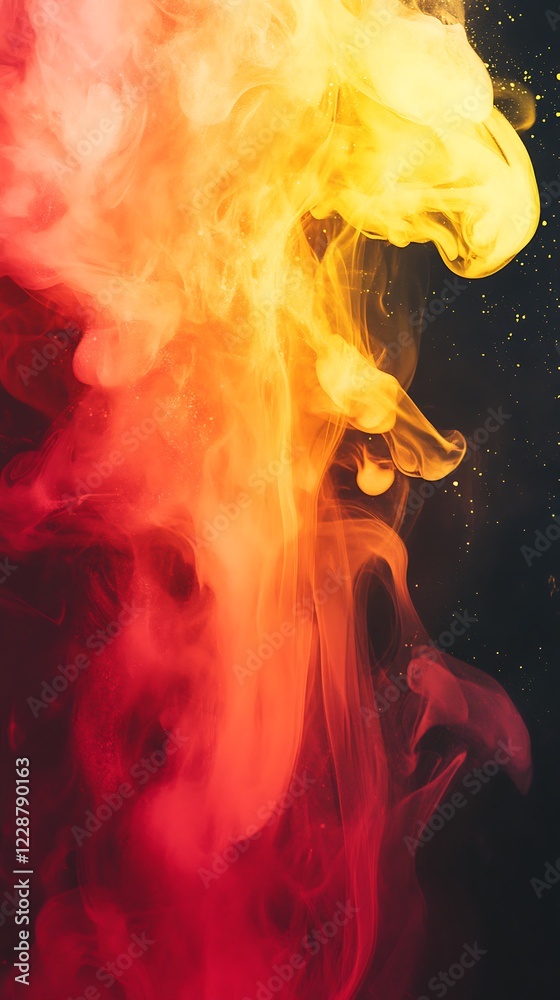 Fototapeta premium Abstract Color smoke on black background. Fantasy fractal texture. Digital art. 3D rendering.