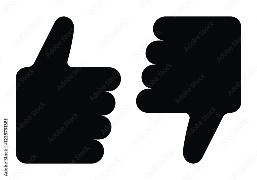 Thumbs up and thumbs down. Flat style - stock vector. Thumbs up and thumbs down. Flat style - stock vector.