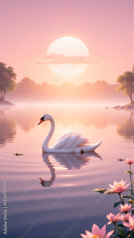 Fototapeta premium swan on the lake