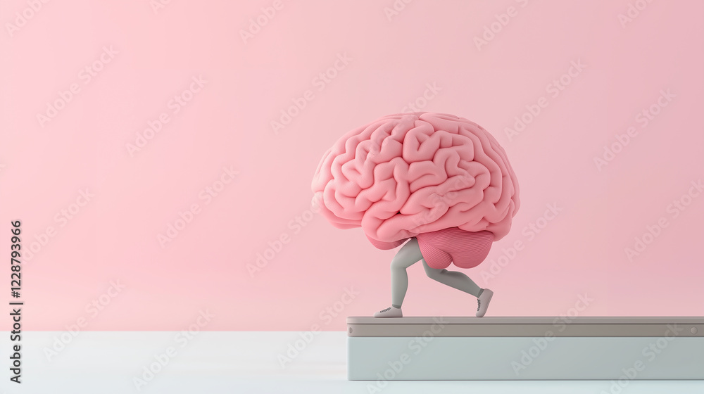 Mental resilience visualized with a brain in a fitness session Mental resilience visualized with a brain in a fitness session