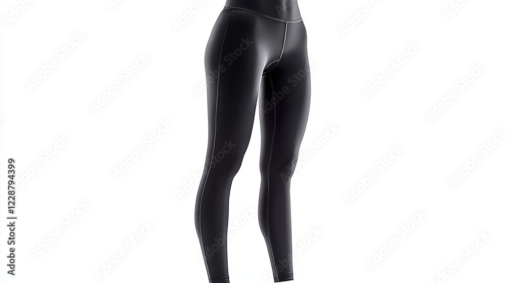 A single pair of compression leggings, isolated on a pure white background. A single pair of compression leggings, isolated on a pure white background.