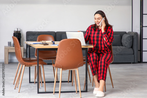 Young businesswoman working...