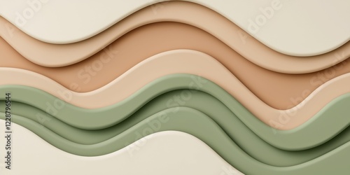 Wallpaper Mural Wavy layers of soft, muted colors create a soothing, modern design, perfect for backgrounds or artistic projects. Torontodigital.ca
