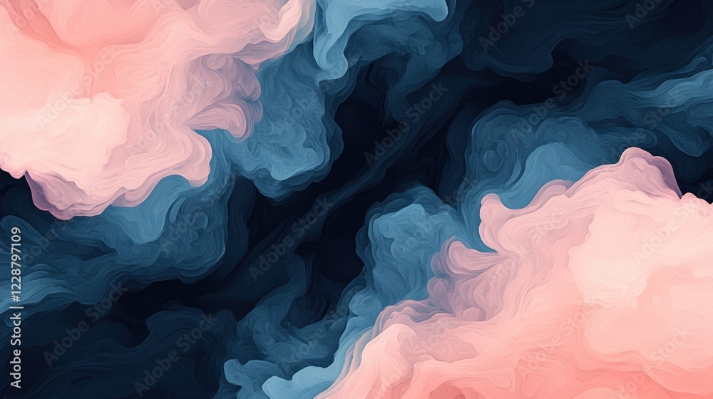 Obraz premium A vibrant abstract background with swirling pink and blue colors, perfect for design projects.