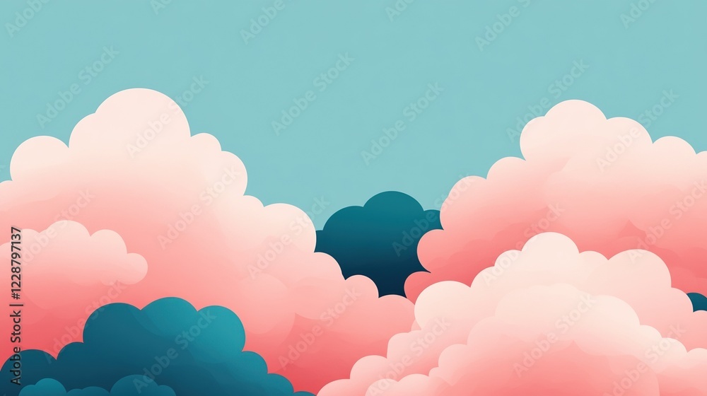 A vibrant display of colorful clouds against a serene blue sky. A vibrant display of colorful clouds against a serene blue sky.