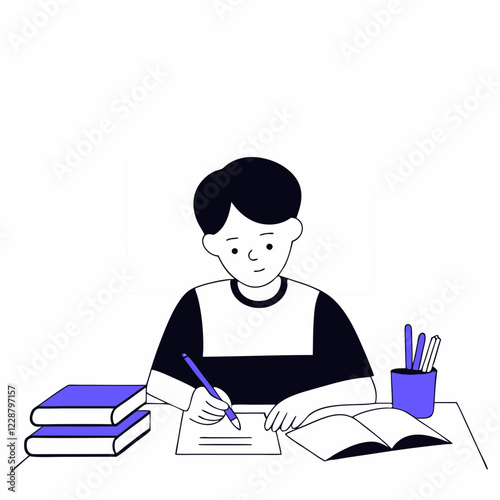 boy studying