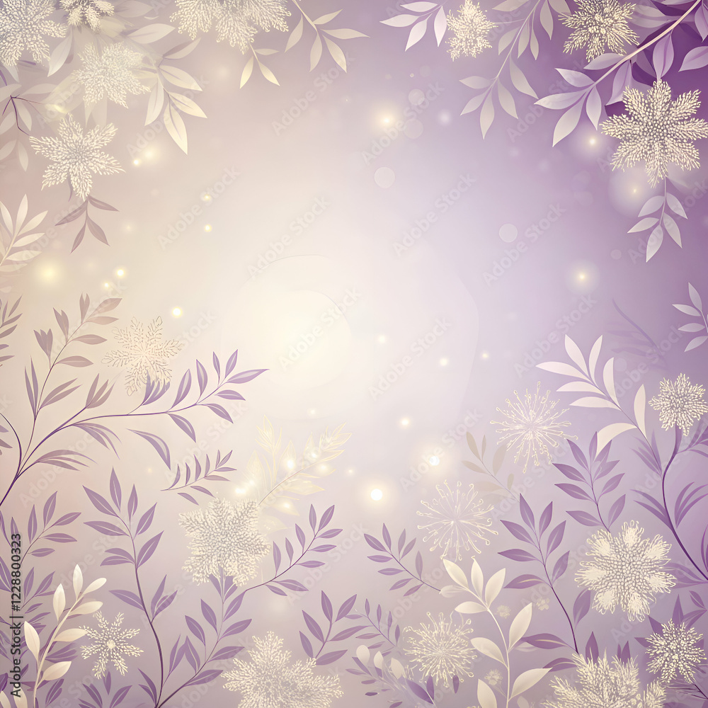 Delicate White Flowers on Purple Background. Floral Art Print Delicate White Flowers on Purple Background. Floral Art Print