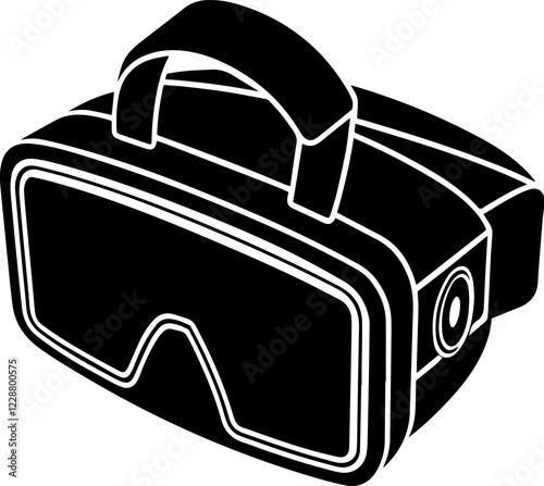 virtual reality headset silhouette vector illustration