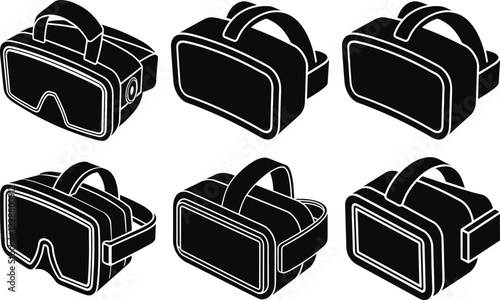 virtual reality headset silhouette vector illustration