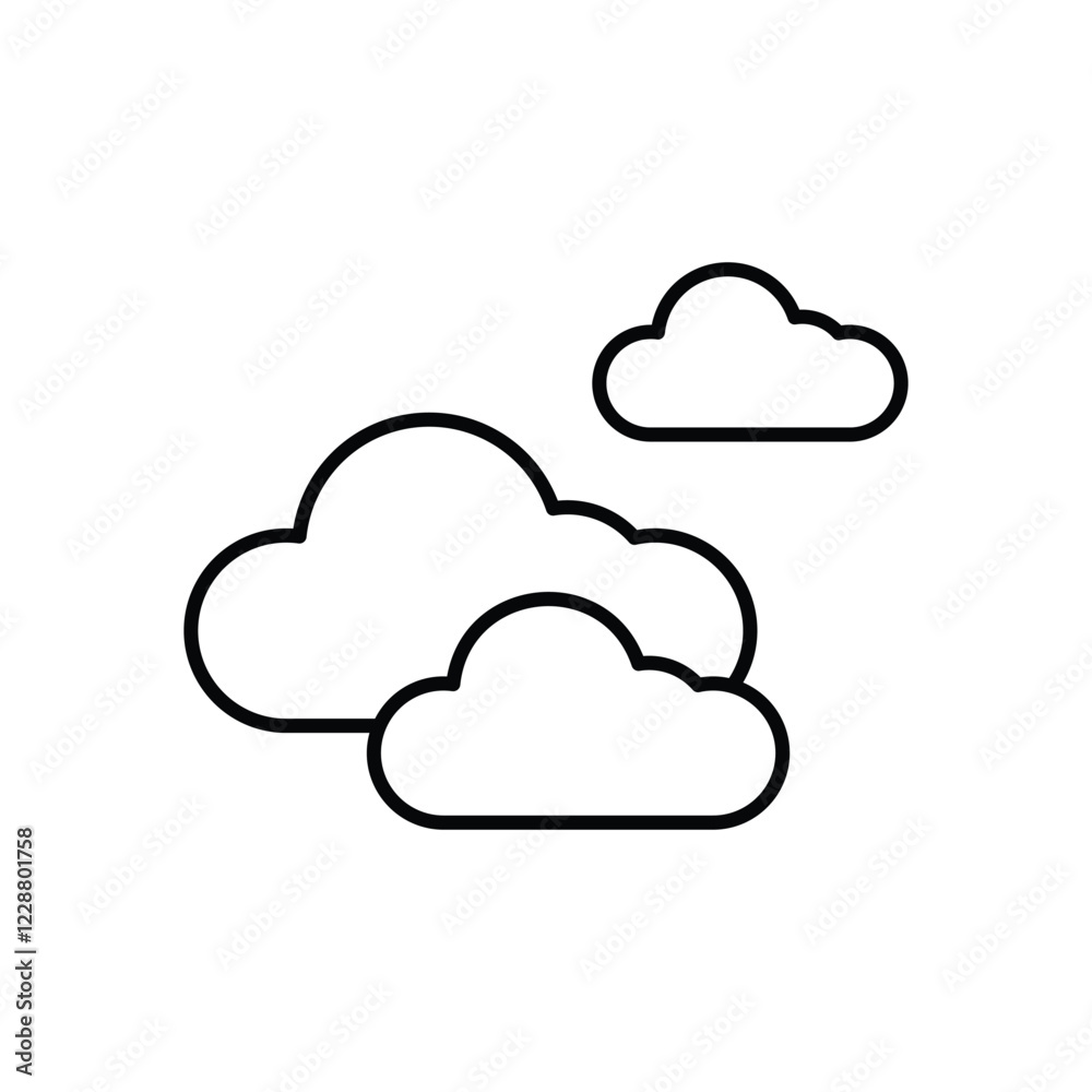 Cloud icon isolated on a white background. Vector illustration. Cloud icon isolated on a white background. Vector illustration.
