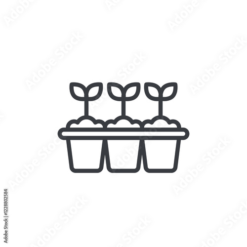 Seedlings Tray line icon