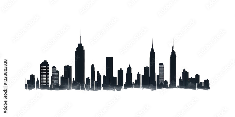 Fototapeta premium isolated silhouette of city skyline