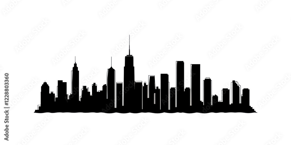 Obraz premium isolated silhouette of city skyline
