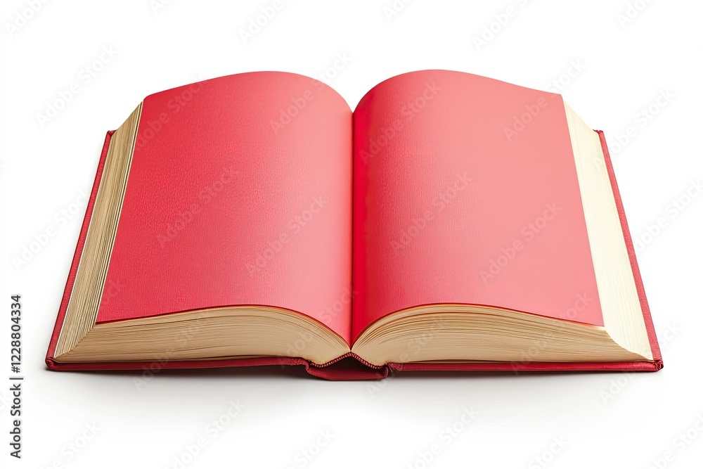 High Quality Visual of Book with Red Blank Cover on a White Background High Quality Visual of Book with Red Blank Cover on a White Background