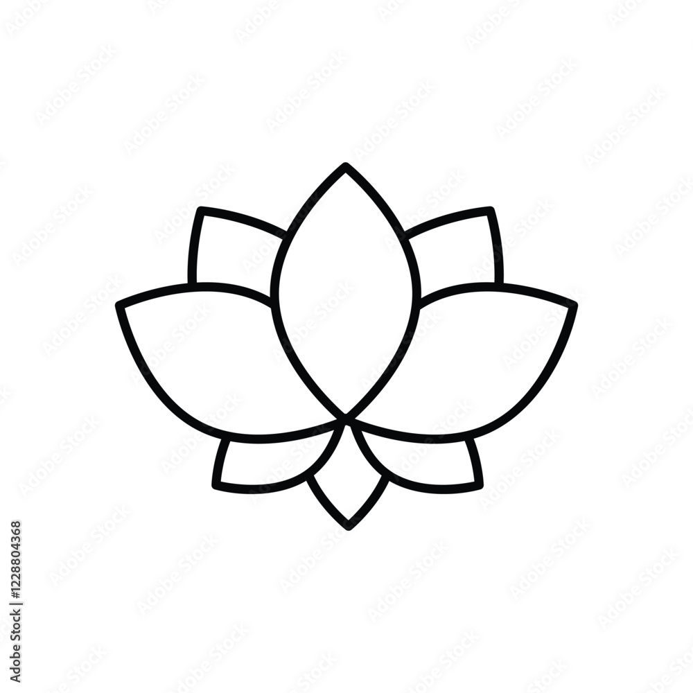 Lotus icon isolated on a white background. Vector illustration. Lotus icon isolated on a white background. Vector illustration.