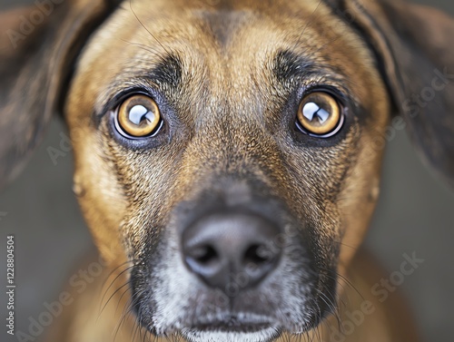 National Pet Day animal awareness, poster-style image of a rescued pet with an inspiring tagline, bold and emotional composition photo