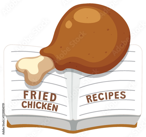 Fried Chicken Recipe Book Illustration