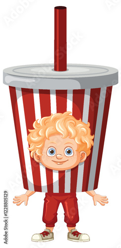 Child in a Soda Cup Costume
