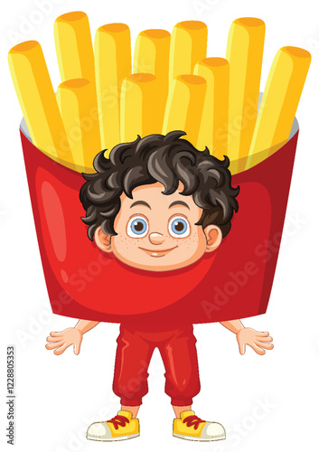Child Dressed as French Fries