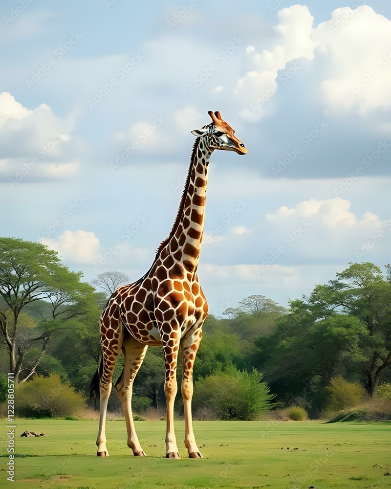 Obraz premium illustration vectorielle d'un portrait de girafe adulte 