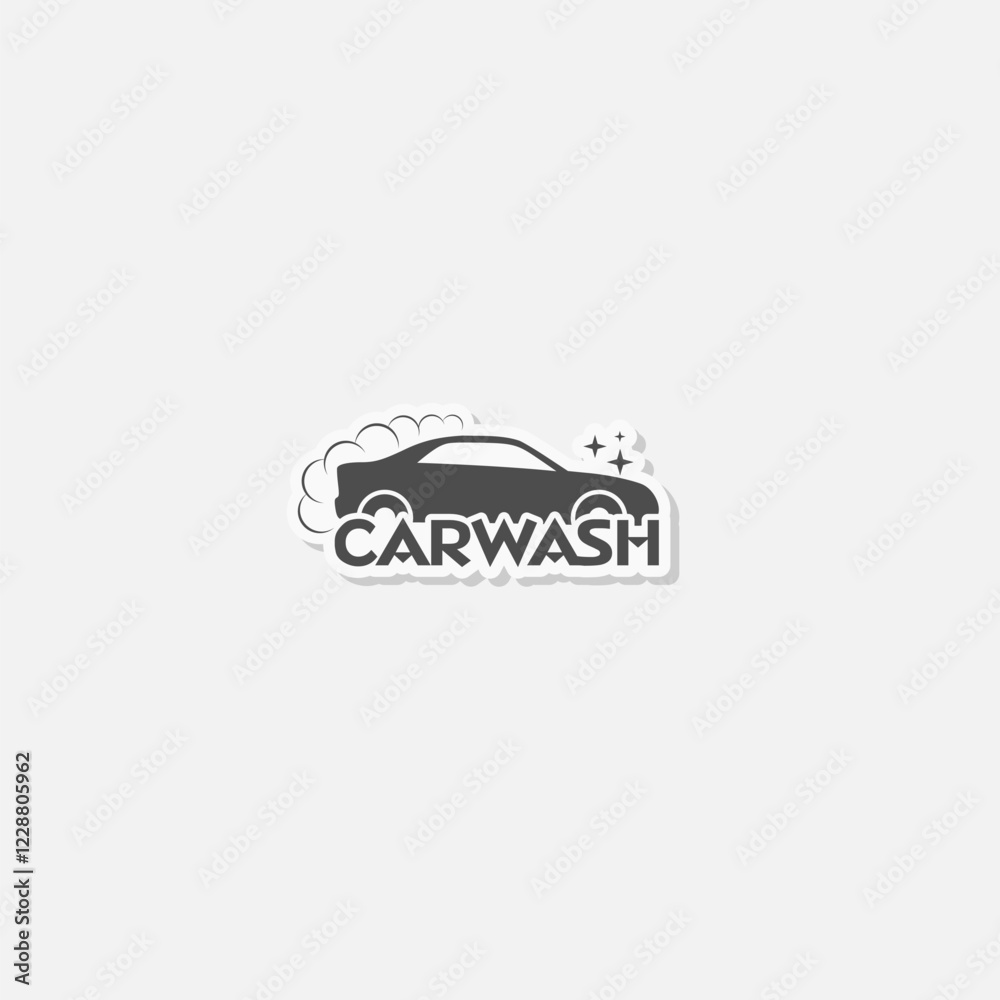 Obraz premium Car wash icon sticker isolated on gray background