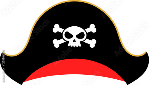 pirate Hat with skull and crossbones illustration