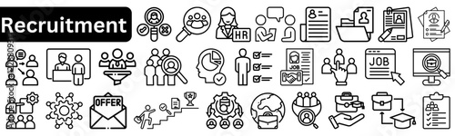 Recruitment Line Icons Pack